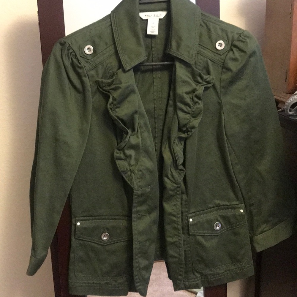 Green scrunch front blazer